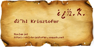 Öhl Krisztofer névjegykártya
