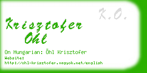 krisztofer ohl business card