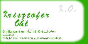 krisztofer ohl business card